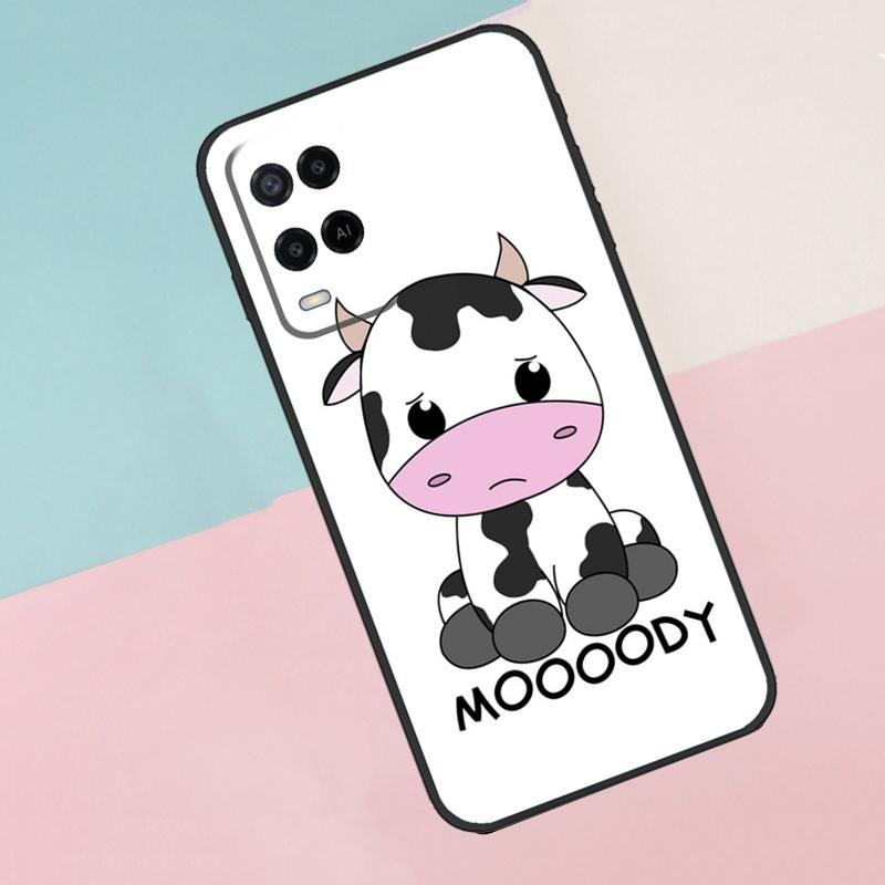 Animal Cute Cartoon Cow For Oppo A17 A77 A60 A74 A94 A54 A18 A38 A58 A78 A98 A40 A80 A16 A76 A96 A15 A57S Phone Case