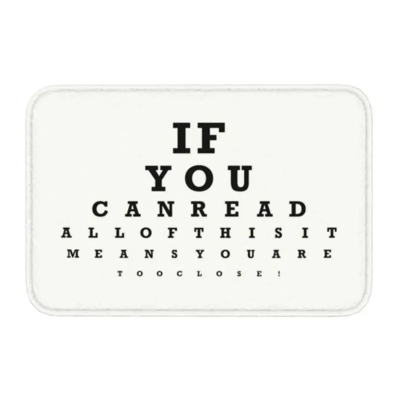 Funny Glasses with Eye Test Chart Doormat Non-Slip Entrance Door Floor Mat Optician Optometrist Living Room Carpet Rug