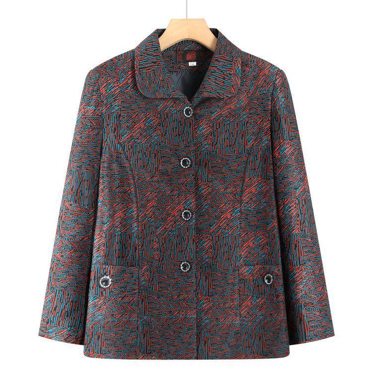 

Women s Spring & Autumn Jacket: Chic Style for Mothers, Perfect for Middle-Aged & Elderly Women 2XL (recommended 105-115 kg) синій