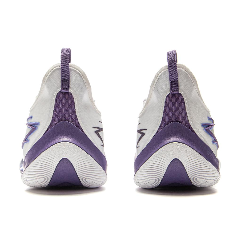 Nuevas Zapatillas de Baloncesto LiNing Sonic 13 Antideslizantes Resistentes al Desgaste Caña Baja Hombre Blanco Morado ABAV025-7