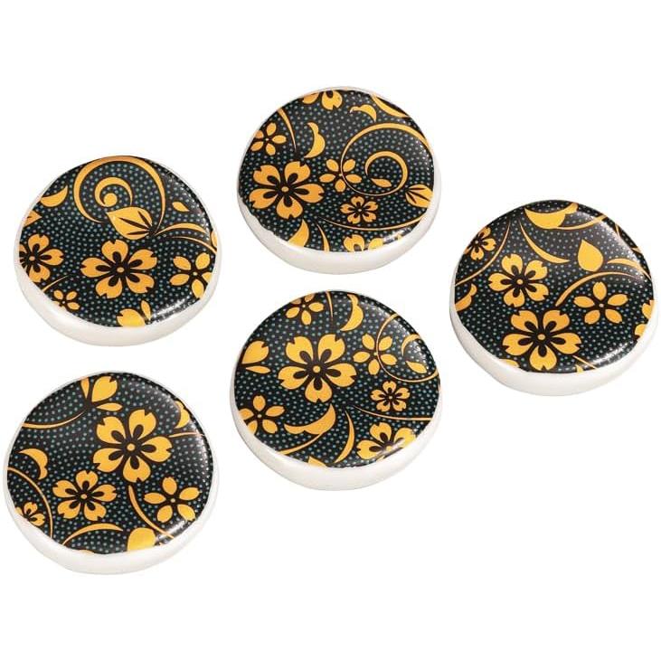 Kutani Ware Iwata-ya Chopstick Rest (Round) Blue Grains Cherry Blossom K9-441 Kutani Ware Chopstick Rest for Everyday Use Traditional Craft