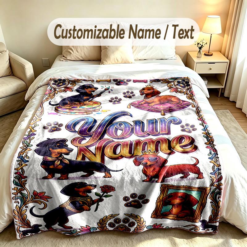 Floral Theme Custom Blanket Personalized Name & Text Customized Soft Warm Throw Blanket Home Decor