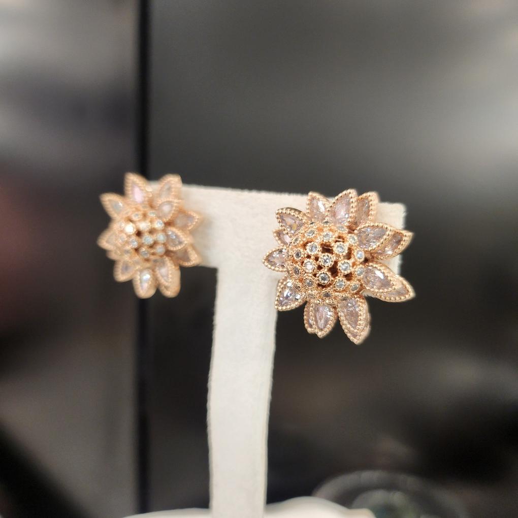 ARTRIA Sunflower Cubic E Petal Leaf Earrings JTOERFR0004PKF