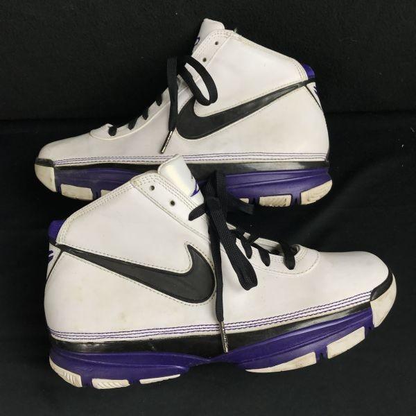 Nike Zoom Kobe 2 Lite buty skórzane za kostkę US8.5 26.5 biało-fioletowe(UŻYWANY)