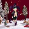 Purple-Green-Gold Sequin Christmas Elf Doll