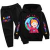 Warmer Trainingsanzug für Kinder, Set mit Kapuzenpullover mit langen Ärmeln und Hose, lässiges Sportoutfit für Jungen und Mädchen