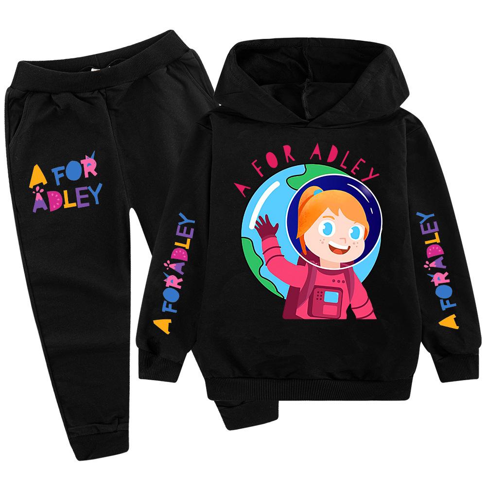 Warmer Trainingsanzug für Kinder, Set mit Kapuzenpullover mit langen Ärmeln und Hose, lässiges Sportoutfit für Jungen und Mädchen