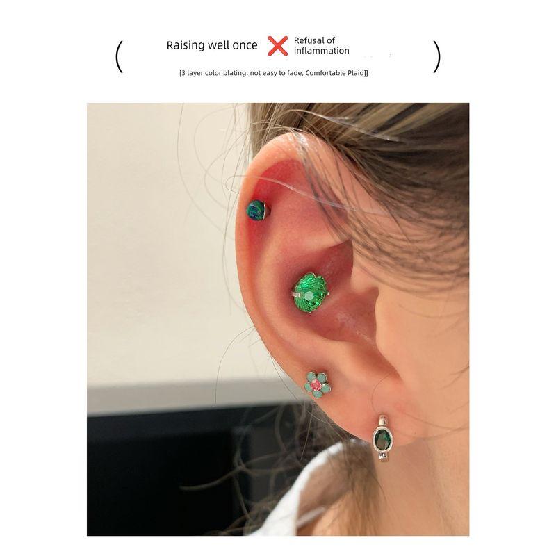 Unique Ear Bone Stud Medical Titanium Steel Ear Studs Ear-Caring Titanium Alloy Earrings Female Small Earrings Ear Bone Ring Circle Ear Ear Bone Pin