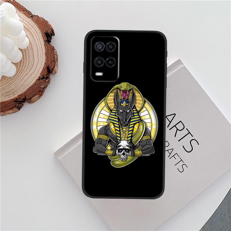 Egypt Nefertiti Anubis Ankh Case For Oppo A18 A38 A58 A78 A98 A79 A40 A60 A80 A16 A76 A96 A15 A74 A94 A54 A77 A17 Cover