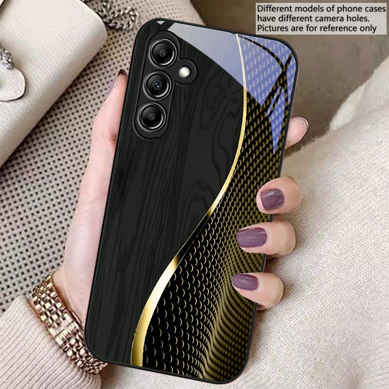 Wood grain mesh black For Samsung A 20 30 22 23 24 25 26 31 32 33 34 35 42 50 51 52 53 54 55 56 70 71 72 73 glass phone case