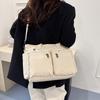 Multi-Pocket Corduroy Women Shoulder Bags Autumn Simple Solid Color Ladies Crossbody Bag Large Capacity College Handbags Tote