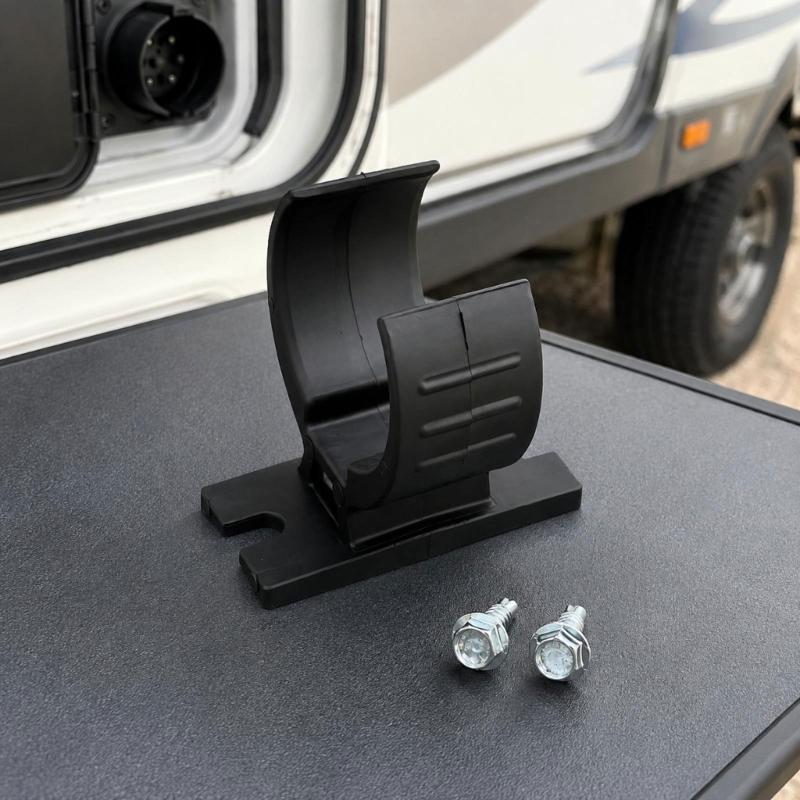 Towing Wiring Parking Bracket for US 6 Way and 7 Way Trailer Ends, Black Screw Mount Clip with 2 Mounting Screws and Plastic Body Use