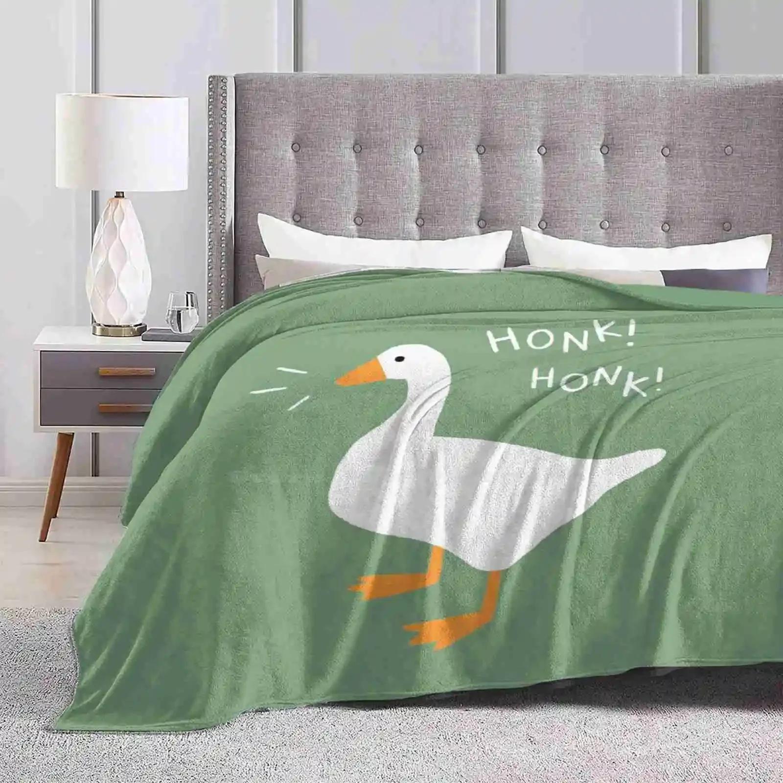 Honk Honk Goose Hot Sale Printing High Qiality Warm Flannel Blanket Honk Bird Duck Untitled Goose Game Fan Art Quack Simple 75X95CM