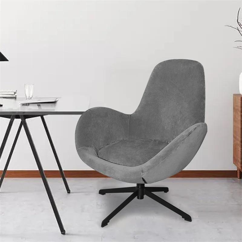 1Pc Velvet Swivel Armrest Curved Back Chair Furniture Covers Stretch Wingback Dining Chair Furniture Cover Living Room Area Household Office Desk