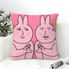 Cartoon Pink Funny Rabbit Friends  Pillow Case linen pillow case sofa home decor cushion cover cushion cove