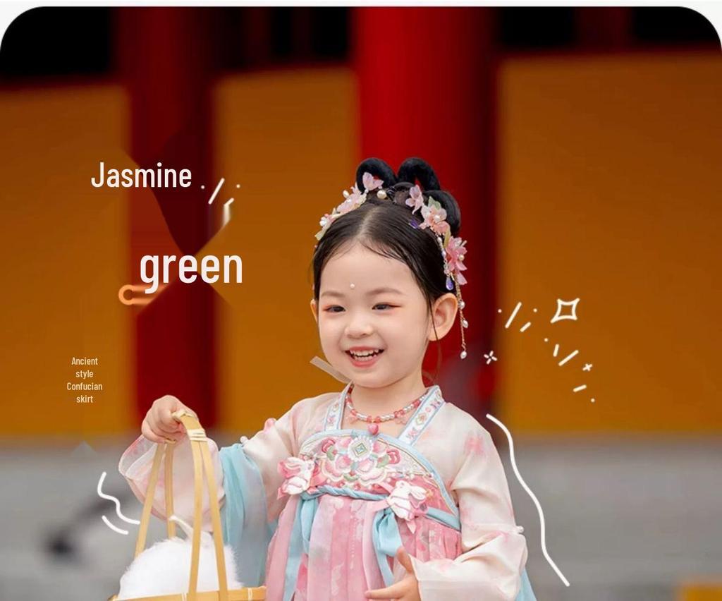 Chinese Style Fairy Hanfu Summer Ruqun: Little Girl's Ancient Tang Suit Princess Dress
