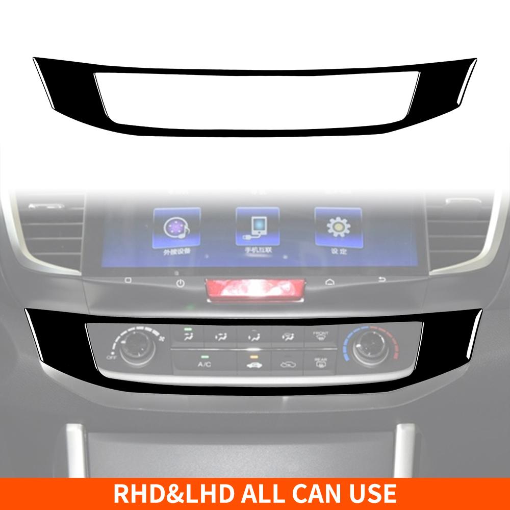 For Honda Accord 2014-2017 Piano Black Stickers Central Radio AC CD Selector Door Panel Car Accessories Interior Decorative