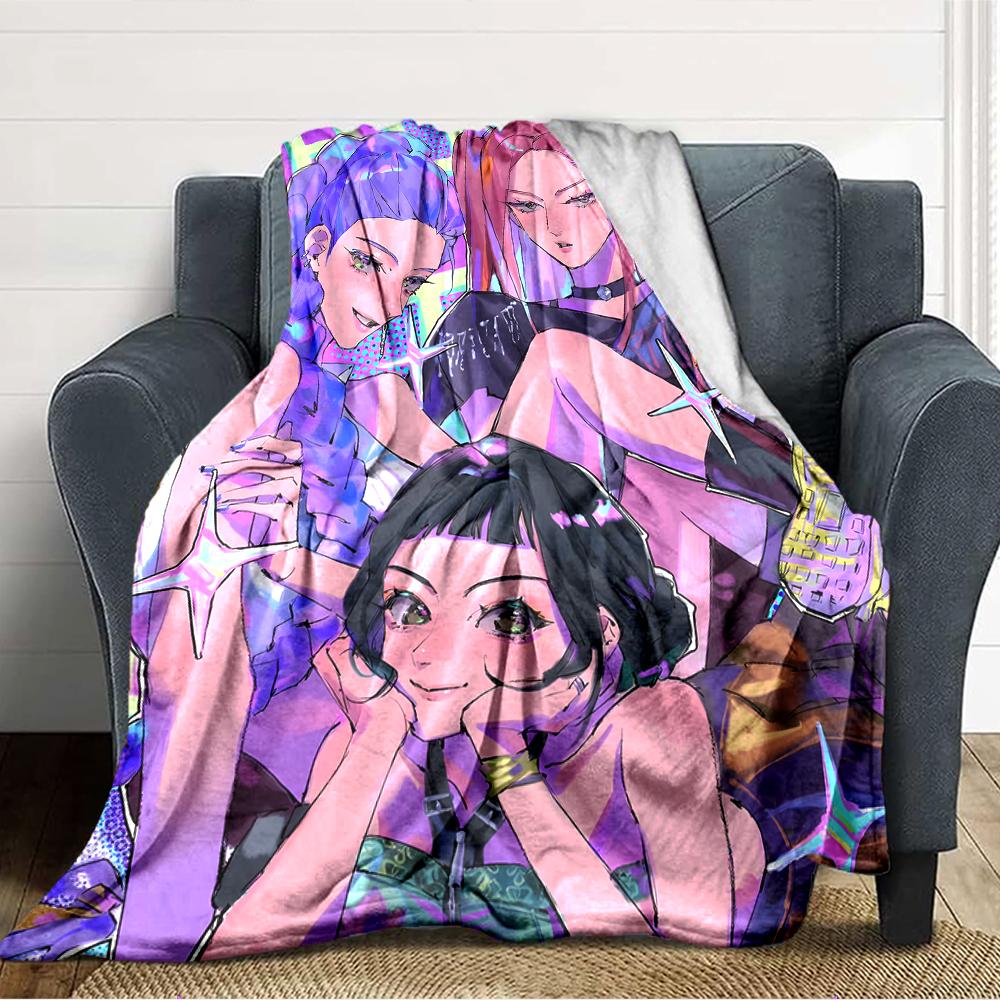 1pc KPop Demon Hunters9 Blanket, Gift, for Men and Women, Soft Blanket, Good for Sofa Bed Couch Travel, Lightweight Flannel Blanket