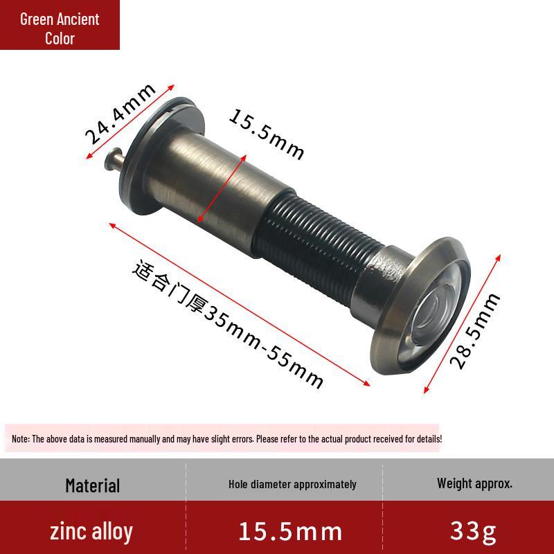 Zinc Alloy Anti-theft Peephole with Anti-pry and Anti-disassemble Features for Main Doors (14/16mm Diameter).