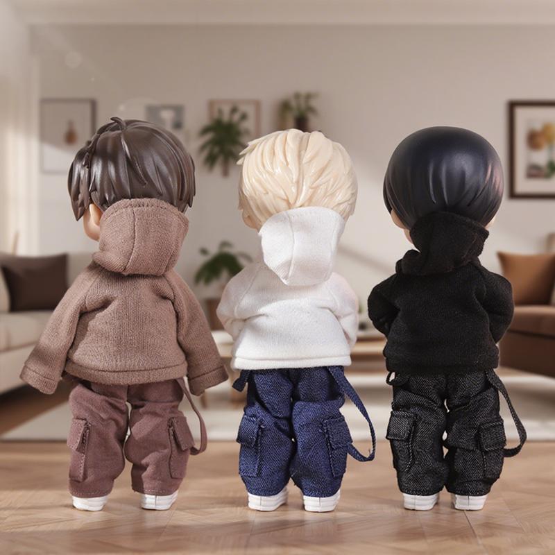 Φούτερ με επένδυση για κούκλα OB11, Ρούχα και Παντελόνι Κοστούμι Για κούκλα Ob11 1/12, Καθημερινά Casual Αξεσουάρ Για Παιδιά DIY