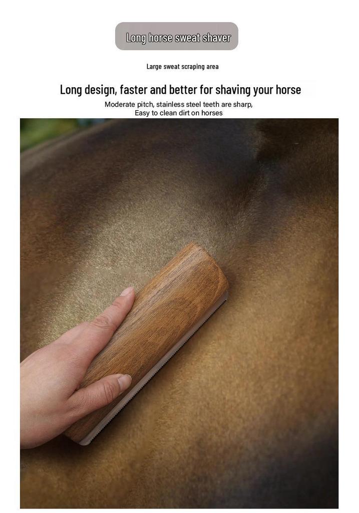 Serrated Horse Sweat Scraper & Dog Detangling Comb - Tack & Cleaning Tools