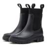 Woman's Air Mesh Elastic High Top Rain Boots Four Seasons Thick Sole Non Slip Waterproof Round Toe Fashion Block Heel Water Shoe