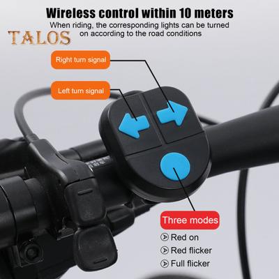 Bicycle Tail Light Waterproof Remote Control Turn Signal Light Type-C Rechargeable MTB Road Mountain Bike Rear Night Riding Bike Safety Warning Lamp