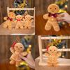 Christmas Man Gingerbread Pendant Plush Toy Doll Holiday Decor Keychain Couple