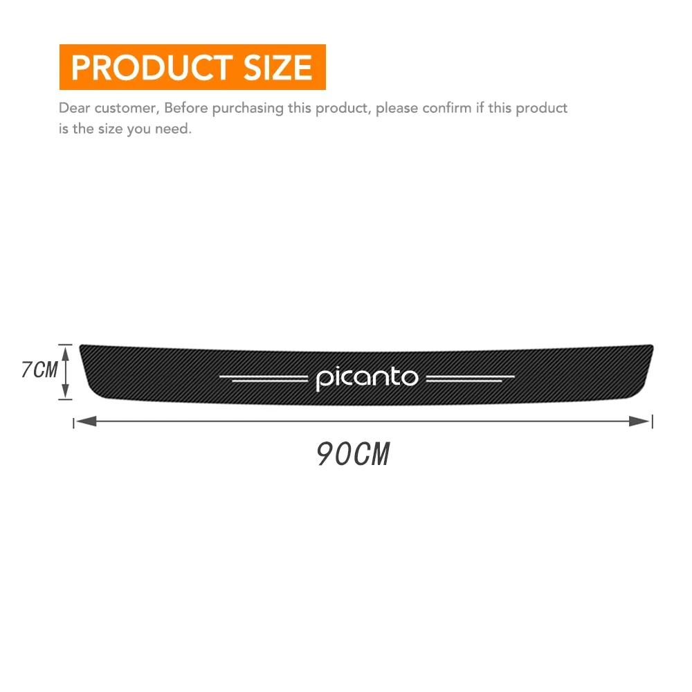 AANJ1 Carbon Fiber Car Door Sill Protective Film Interior for KIA Picanto Logo Trunk Threshold Anti Scratch Stickers Waterproof Decals