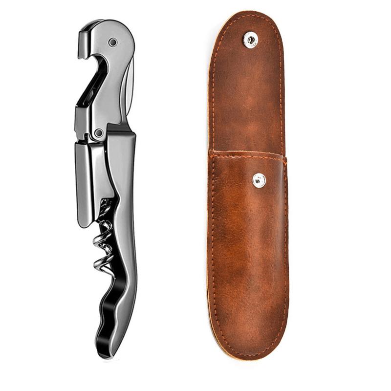 Stainless Steel Wine Opener,Double Hinge Corkscrew Professional Waiter Beer Bottle Opener for Restaurant Waiters or Bartenders