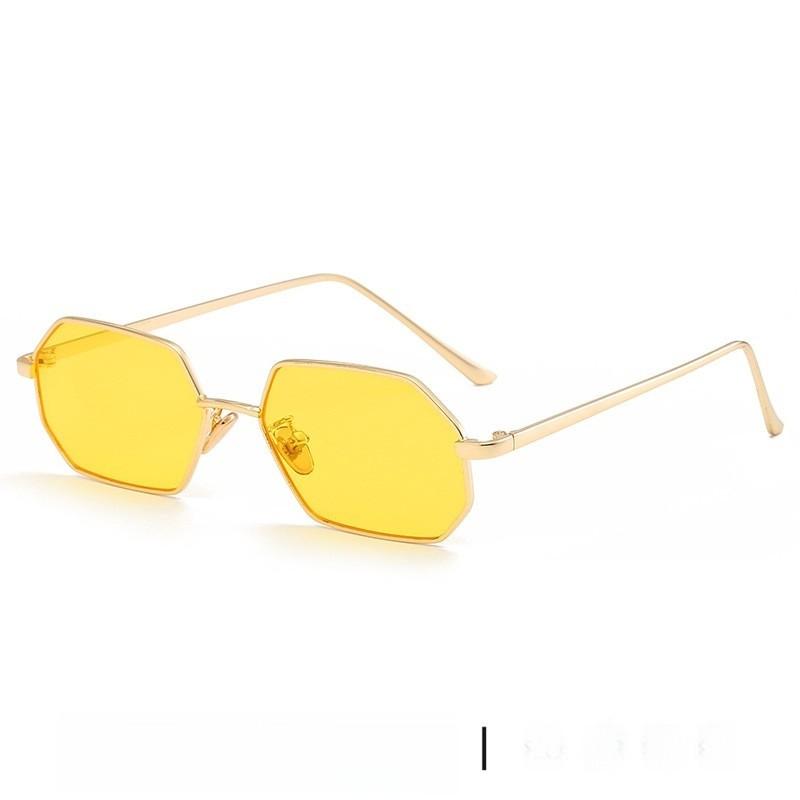Geometric Metal Sunglasses With Colorful Ocean Lenses For Outdoor And Party Use