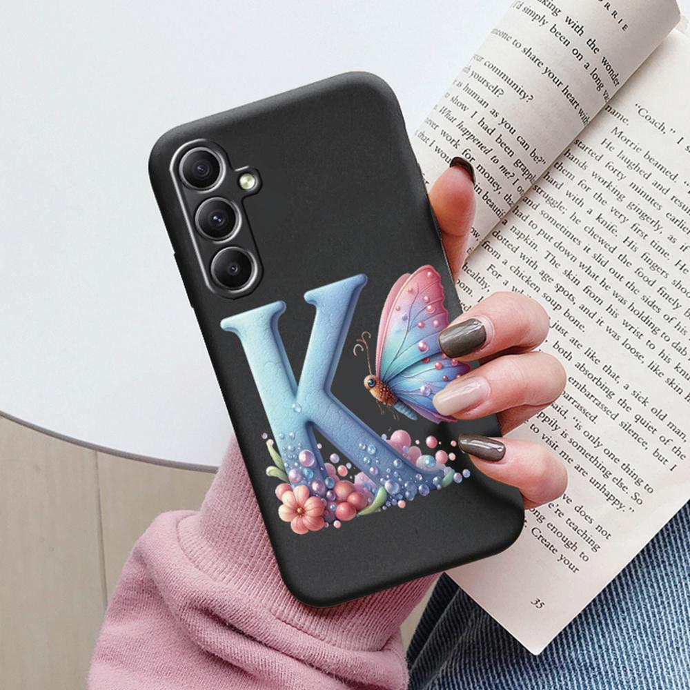 Phone Case For Samsung Galaxy A15 A25 A35 A55 A13 Colorful Letter Love Flower Butterfly Women INS Shell Fundas Bumper Soft Cover