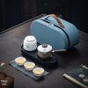 Portable Ceramic Travel Tea Set with Side Handle Pot