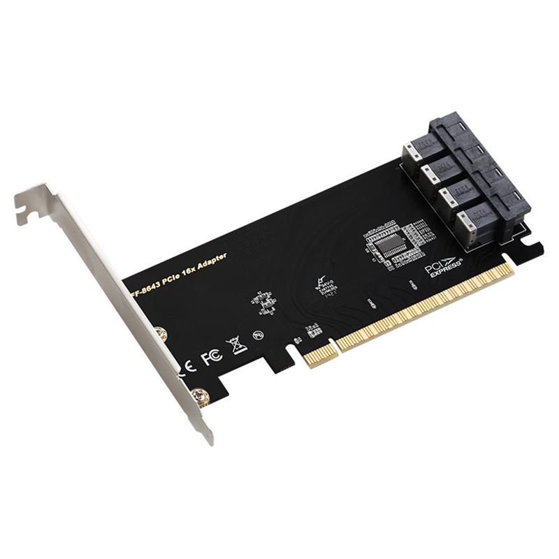 

TXB128 SFF8639 Interface 4-port Nvme Adapter Card Solid State Drive to PCIE X16 to 4 U.2 Expansion Card As Shown A