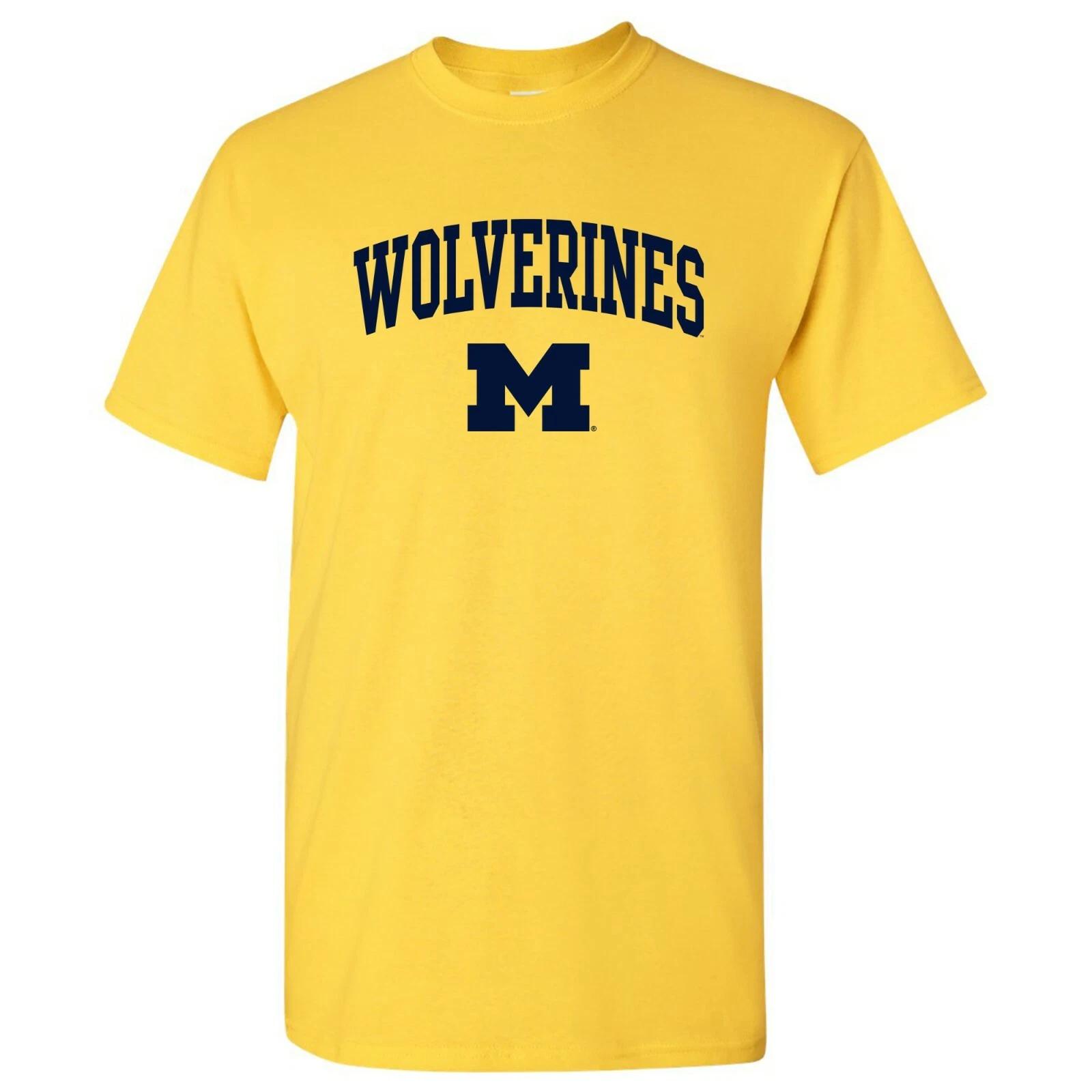 Michigan Wolverines Mascot Arch Logo - Short Sleeve College T-Shirt 3XL