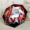 Elvis Presley Performance Portable Automatic Umbrella with 8-Rib Foldable Design Travel Essential Elegant Umbrella Birthday/Christmas Gift