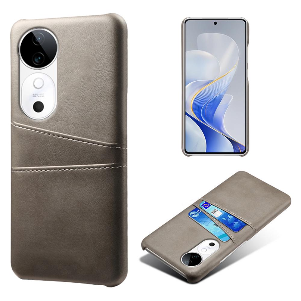 For vivo S19 5G Case Dual Card Slots PU Leather+Hard PC Phone Cover