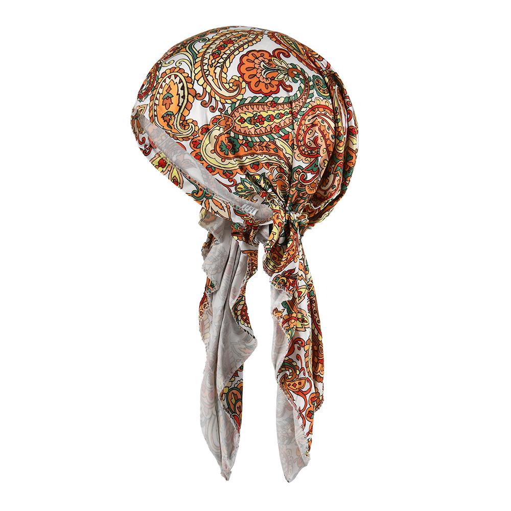 Colorful Long Braid Pirate Bandana Hat – Lightweight Summer Head Wrap for Adults