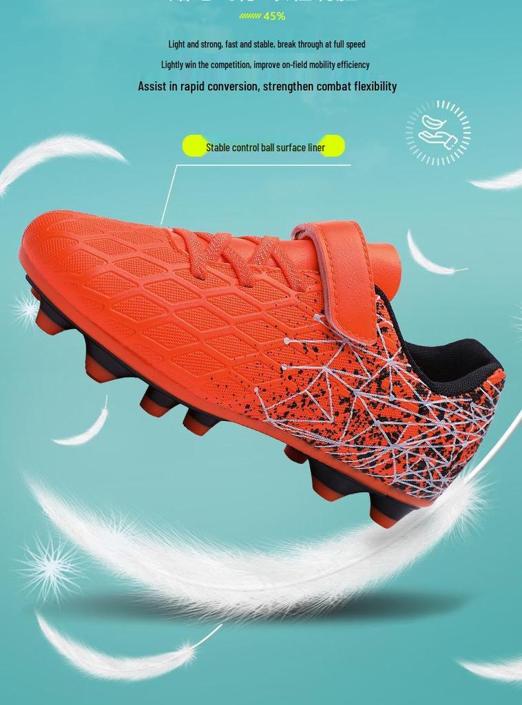 Kids' Studded Soccer Shoes for Boys and Girls, Youth Outdoor Lawn Football Shoes