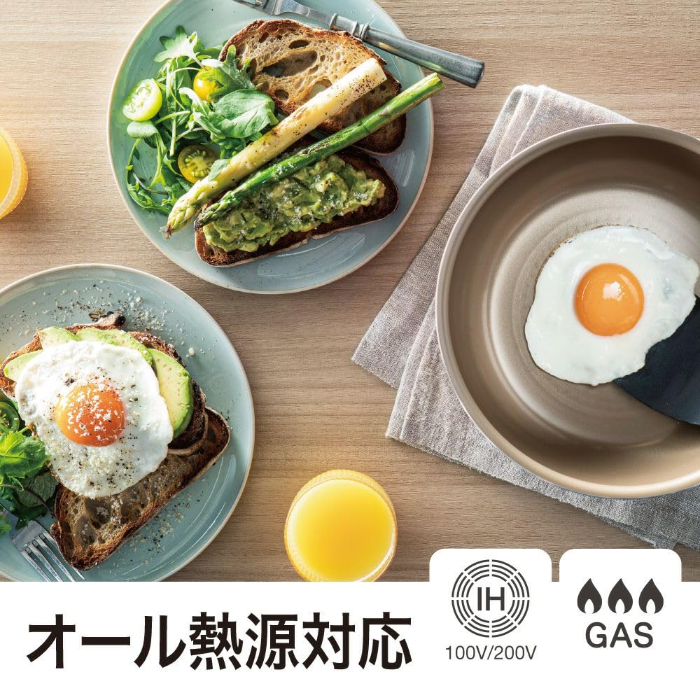 [New model is lighter] Evercook Frying Pan 20cm IH and Gas Stove Compatible [500-Day Warranty] Non-stick Frying Pan PFOA PFOS Free Red Doshisha