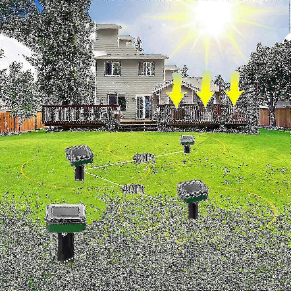 4pcs Solar Snake Repellent Ultrasonic Outdoor Snake Away Repeller