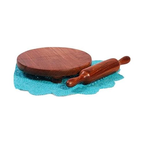Wooden Chakla Serving Board, Round Chapati Chakla, Perfect for Making Chapatis At Home, Wooden Roti/Chapati Maker, Wooden Rolling Board, and Rolling T
