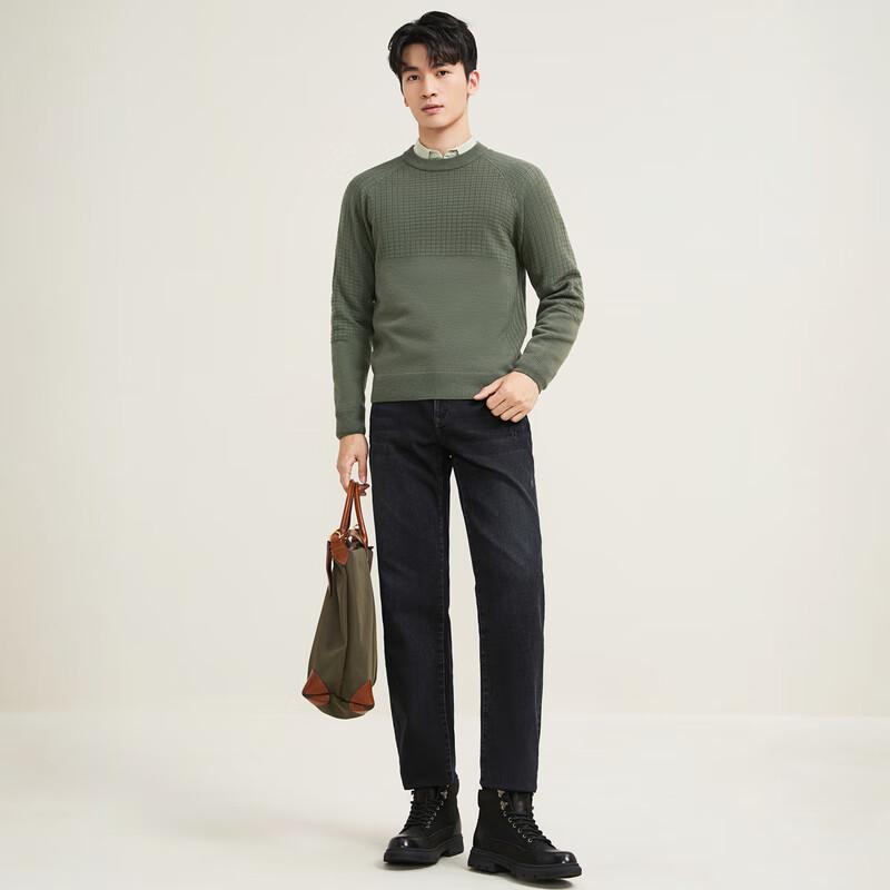 Qipai Men's 7A Anti-bacterial Jacquard Knit Sweater