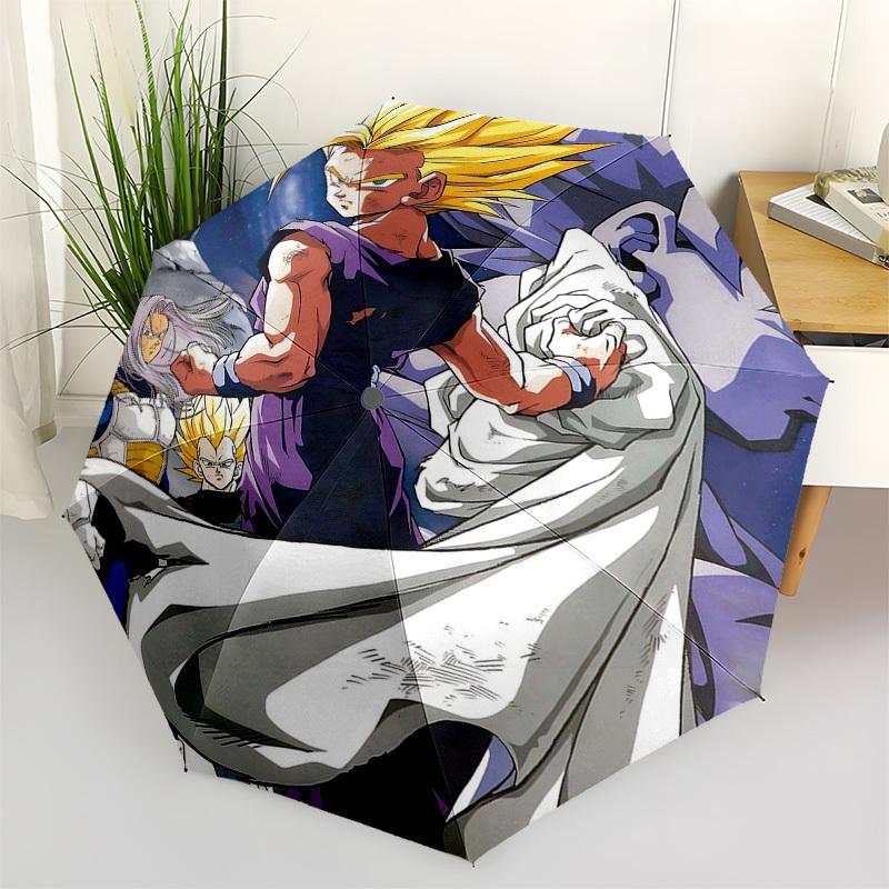 

1pc Dragon Ball Z Vegeta Super Saiyan Outdoor Umbrella - Automatic Opening/Closing, Portable 3-Fold Design with 8-Rib Iron Frame - Perfect Gift for Fa