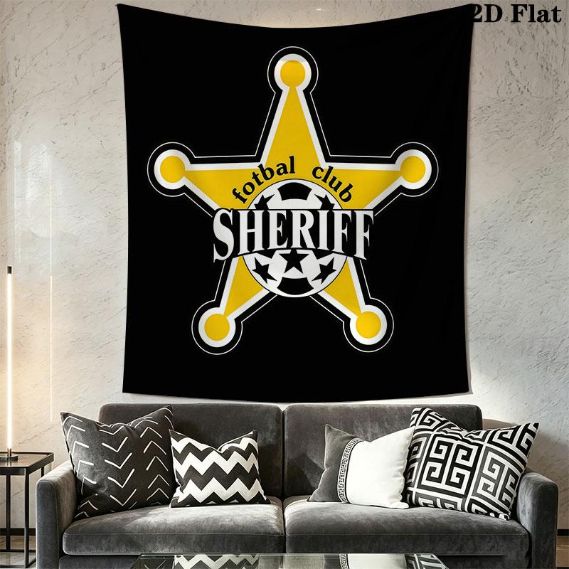 FC Sheriff Wall Hanging Printed Fabric Blanket Decorative Tapestries for Bedroom Living Room Home Decor
