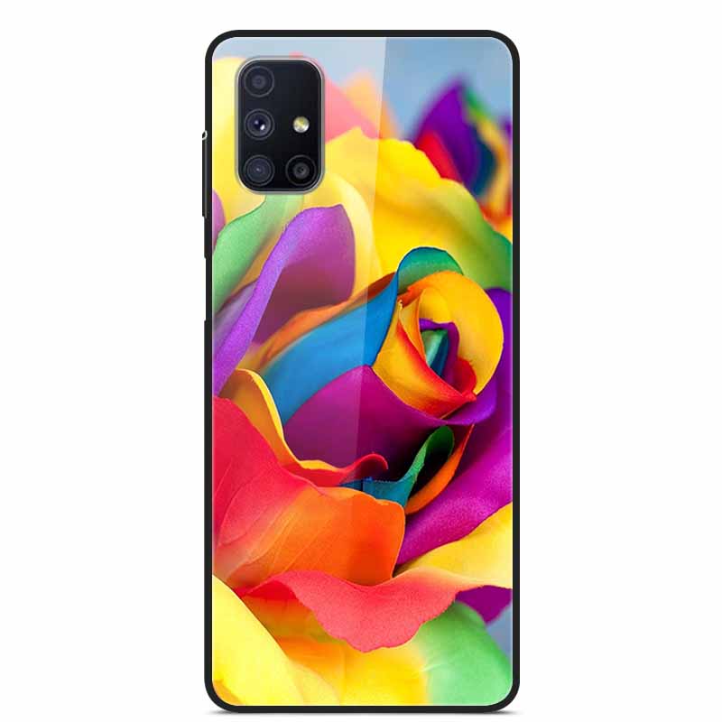 Glas-Rückseite für Samsung Galaxy M51 M31 Hülle Harte gehärtete Glas Hülle für Samsung A71 A51 Hülle A 51 71 M 51 31 Funda Coque