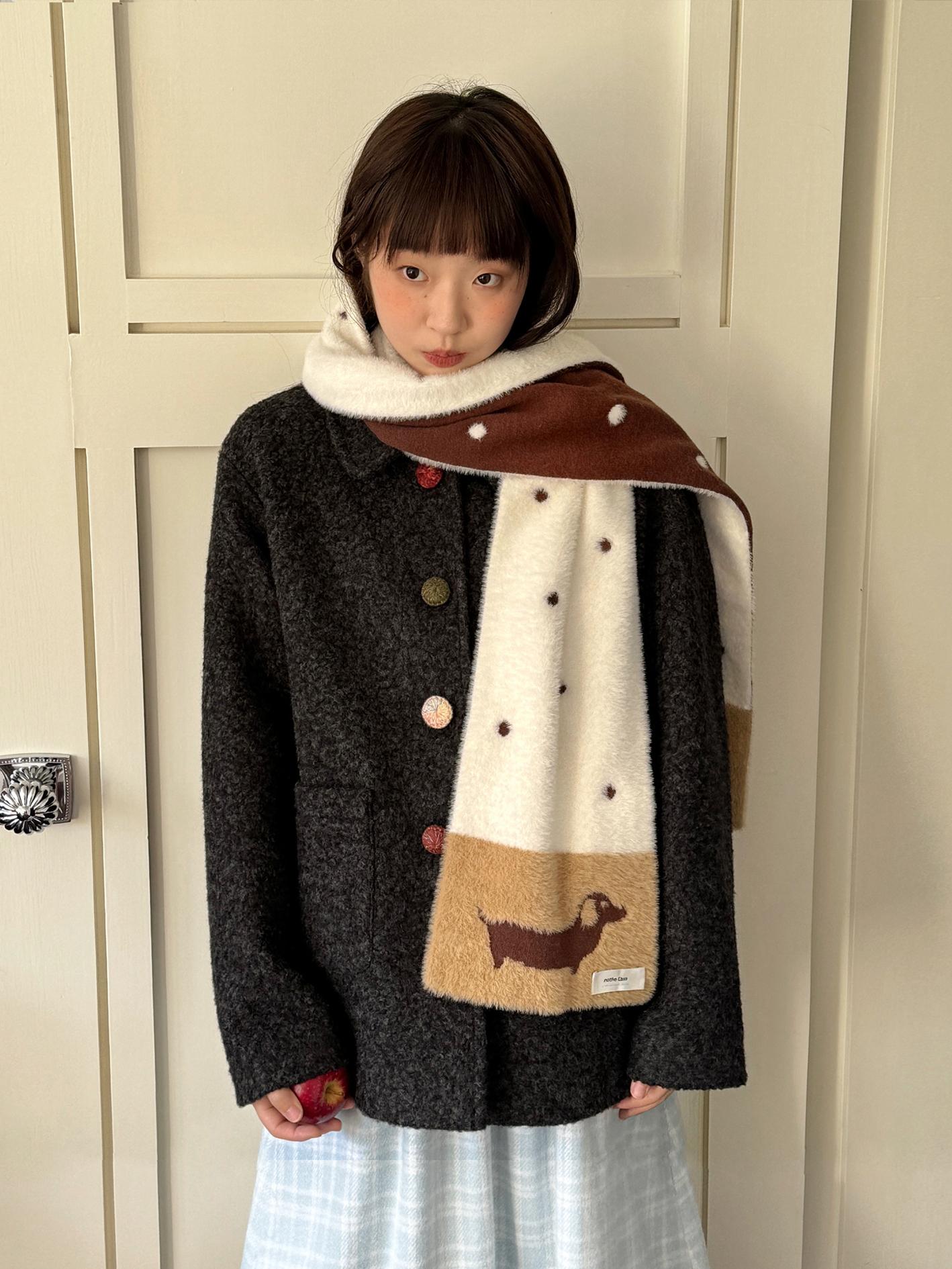 

Nothecase Puppy Gallery Двусторонний шарф в горошек на осень и зиму Теплый и милый оригинальный шарф