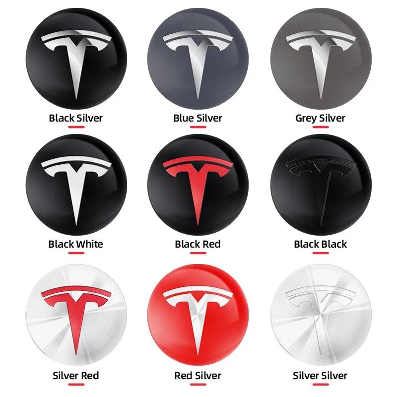 SGD4 4Pcs 56mm Car Wheel Center Hub Caps Emblem Stickers Auto Rim Cover Accessories For Tesla Model 3 S X Y Roadster SpaceX