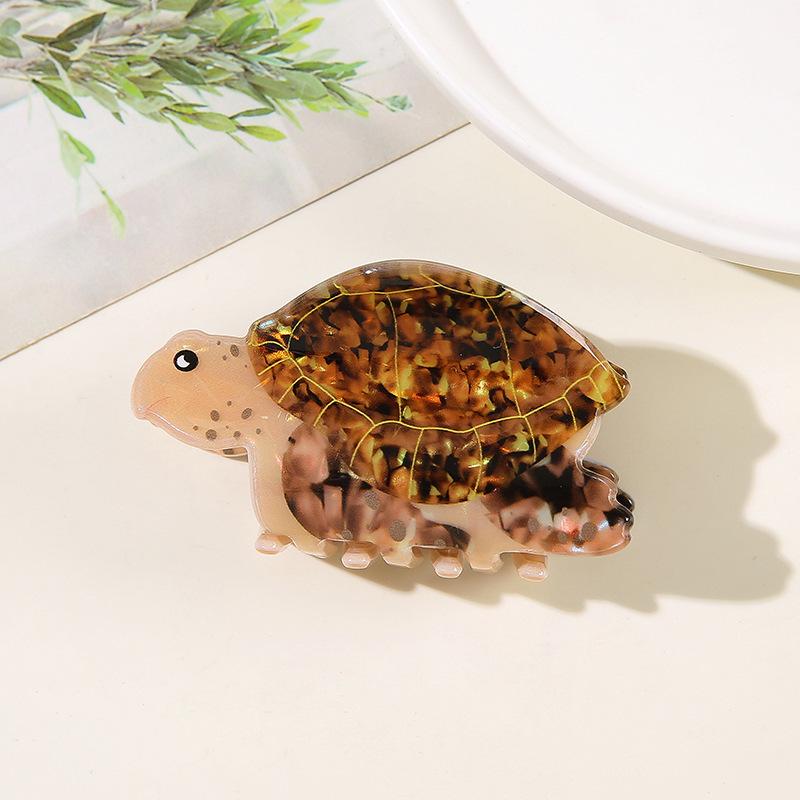 Tangli Sea Turtle Shell Claw Clip: Ocean Series Hair Accessory for Ponytails