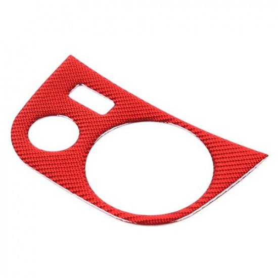 Red Carbon Fiber Warning light button frame For Seat Leon 2008-12
